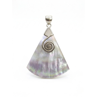 Pendentif Spirale en Nacre et Argent Massif | Bijou Artisanal