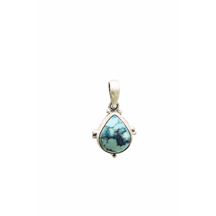 Pendentif Turquoise en Argent Massif – Élégance Authentique et Énergie Protectrice