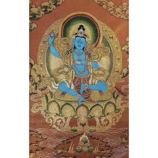 Thangka Bouddha Bleu – Protection et Guérison Tibétaine