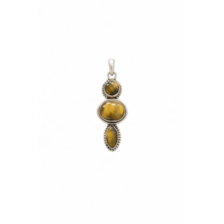 Pendentif en Argent Massif et Œil de Tigre — Énergie, Protection et Élégance