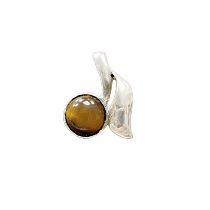 Pendentif Argent et Pierre Oeil de Tigre - Bijou Protection Femme