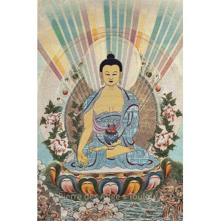 Thangka du Buddha – Lumière, Paix et Éveil Spirituel