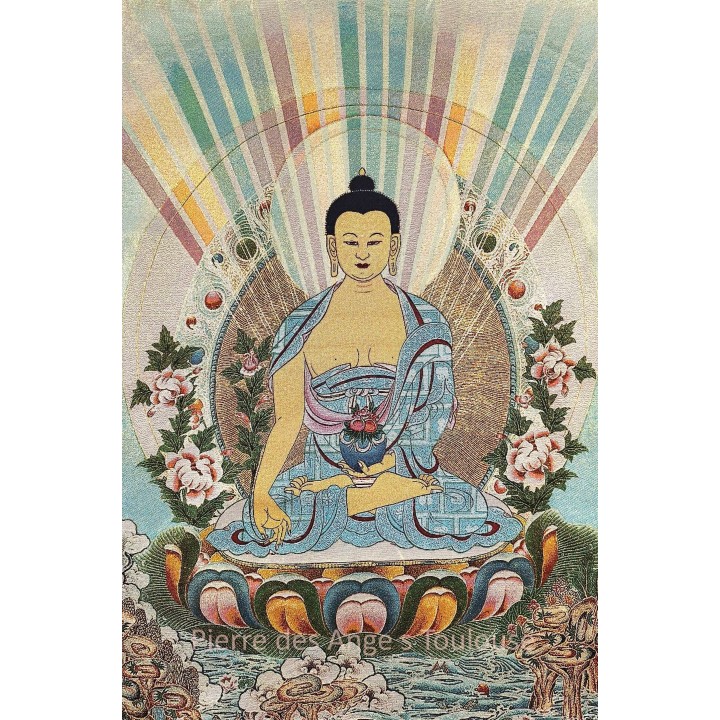 Thangka du Buddha – Lumière, Paix et Éveil Spirituel