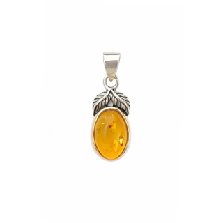 Pendentif Ambre et Argent Massif – Élégance Naturelle et Énergie Solaire