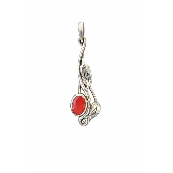 Pendentif en Gorgone et Argent Massif – Élégance Naturelle et Énergie Marine
