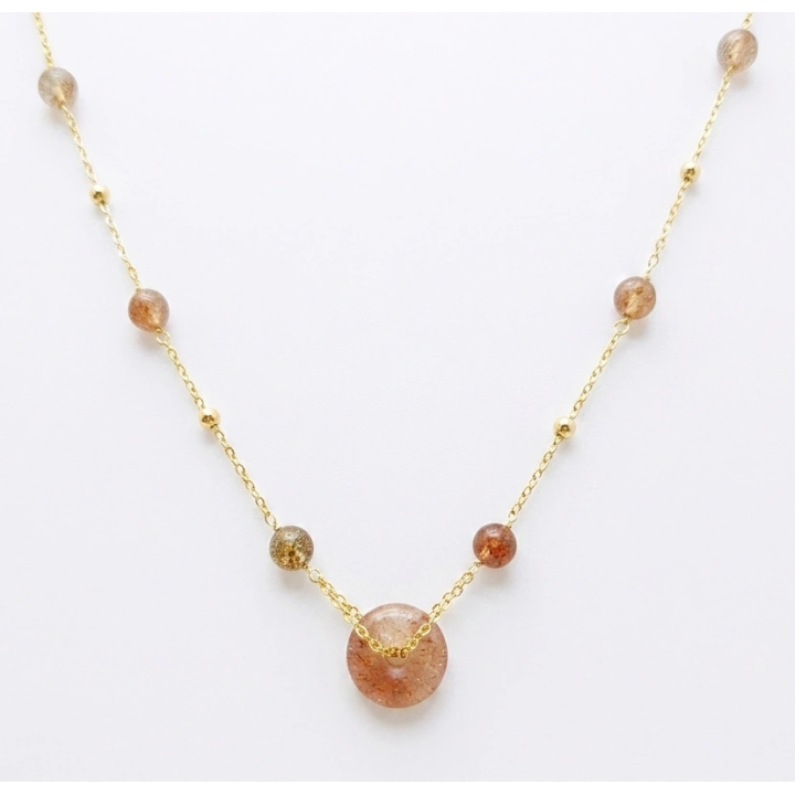collier-Plaque or-agate-fraise-pendentif-bouton-securite-ping-an-kou