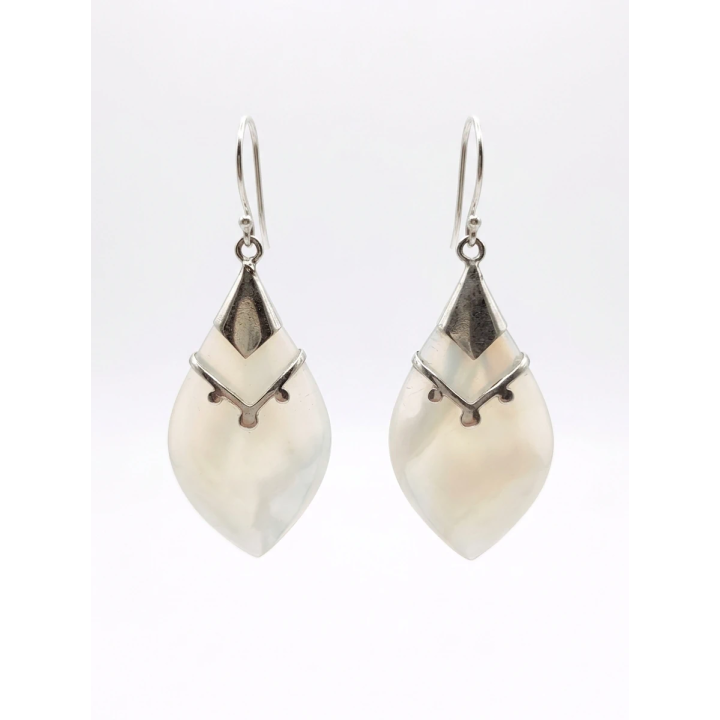 Boucles d’Oreilles en Nacre & Argent