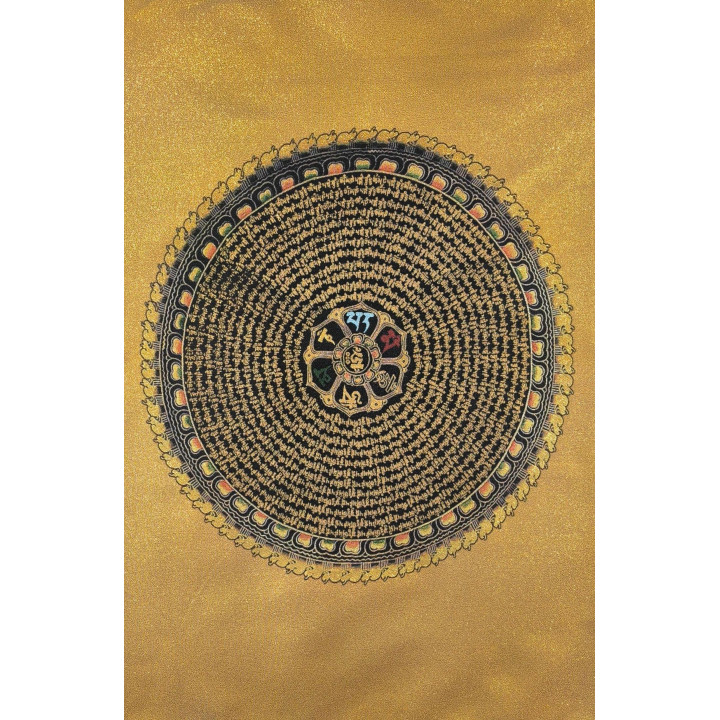 Thangka - Tableau tissé du Mandala Mantrique – Le Mandala du Son Sacré et de la Vibration Primordiale