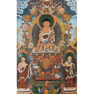 Thangka Siddharta Shakyamuni en Méditation – Paix, Abondance et Protection Spirituelle