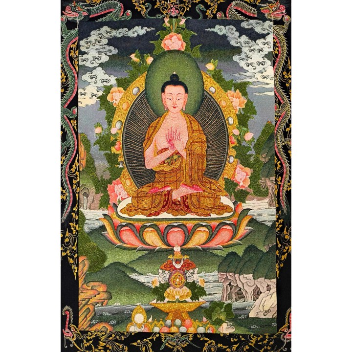 Thangka Mahāvairocana – Lumière et Sagesse Primordiale