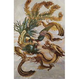 Thangka Dragon & Phénix – Harmonie et Prospérité