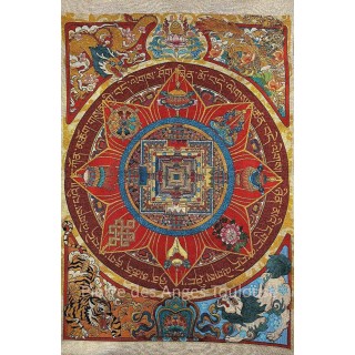 Mandala Tibétain – Palais Sacré et Huit Trésors Auspicieux