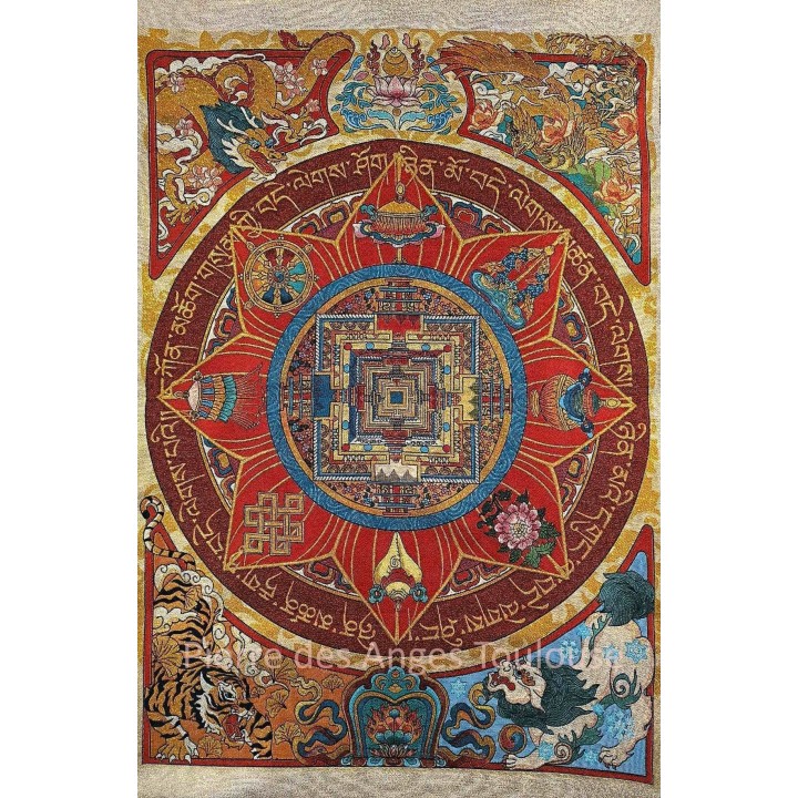 Mandala Tibétain – Palais Sacré et Huit Trésors Auspicieux