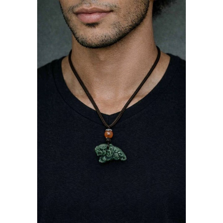 Pendentif Pixiu en Jade – Protection & Prospérité