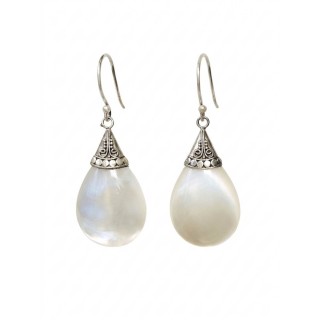 Boucles d’Oreilles en Nacre & Argent