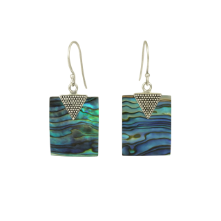 Boucles d’Oreilles en Ormeau (Abalone) & Argent