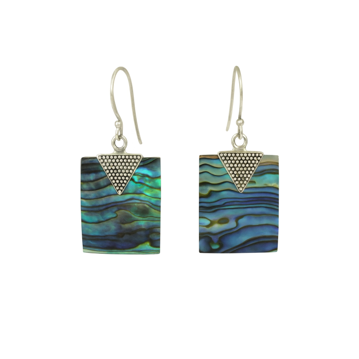 Boucles d’Oreilles en Ormeau (Abalone) & Argent