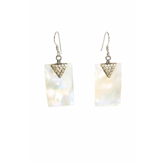 Boucles d’Oreilles en Nacre & Argent - Élégance Lumineuse