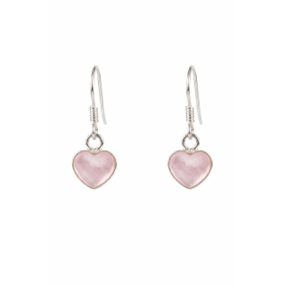 Boucles d’Oreilles en Nacre & Argent Cœur Rose – Élégance et Douceur