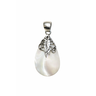 Pendentif goutte en nacre et argent 925 – Élégance naturelle & énergie apaisante